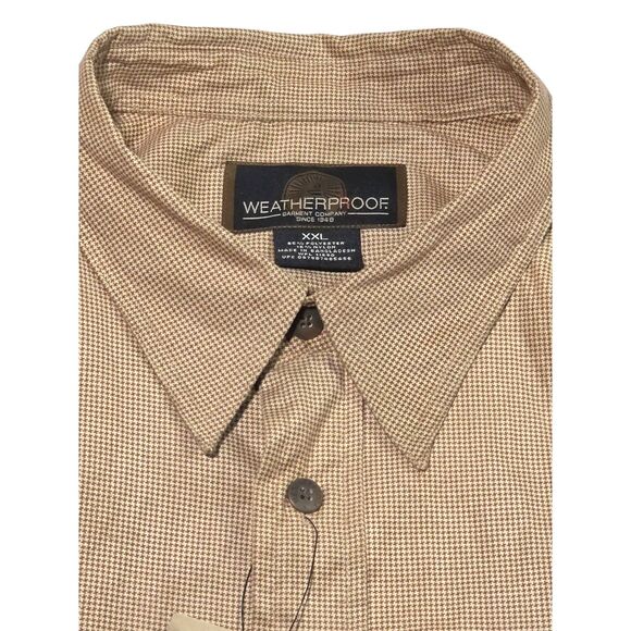 Weatherproof Other - ​Weatherproof Mens XXL Houndstooth Shirt Brown Tech Nylon Shacket GrandpaCore...